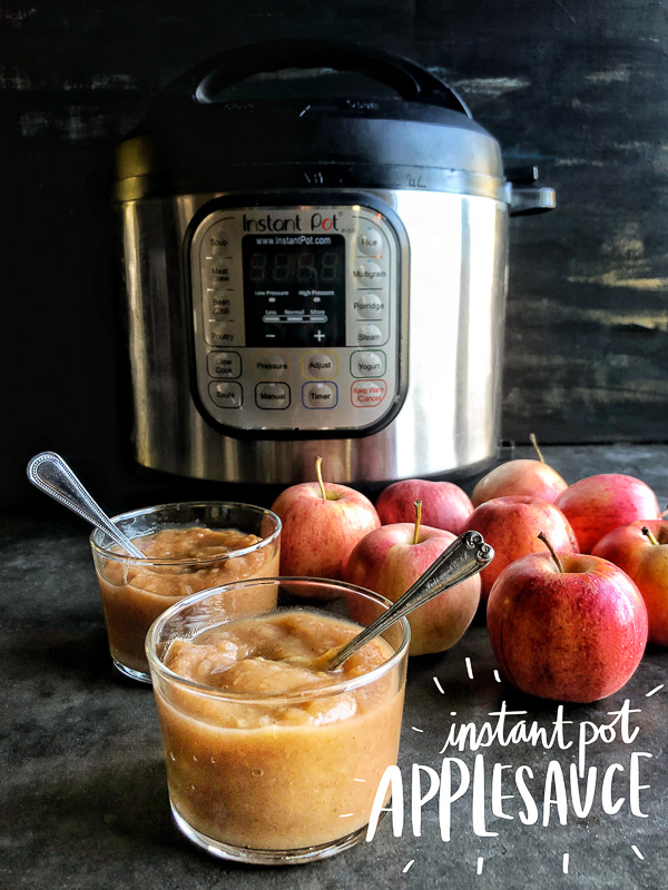 When life gives you too many apples, make Instant Pot Applesauce. It's a great addition to your meal prep arsenal. Recipe on Shutterbean.com!