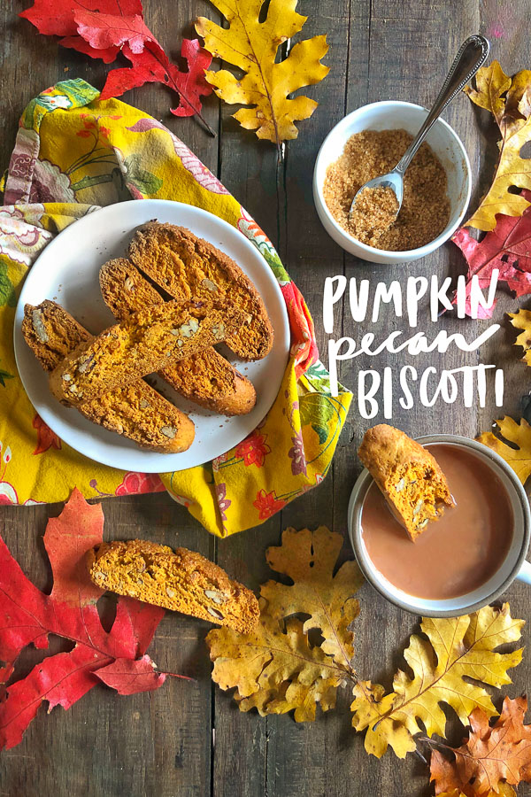 Celebrate Pumpkin season with Pumpkin Pecan Biscotti with your morning coffee! Recipe on Shutterbean.com