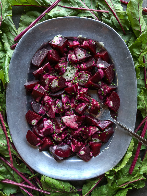 Beet Salad with Poppy Seed and Chive Dressing is a great addition to your Fall & Winter menu! Recipe on Shutterbean.com