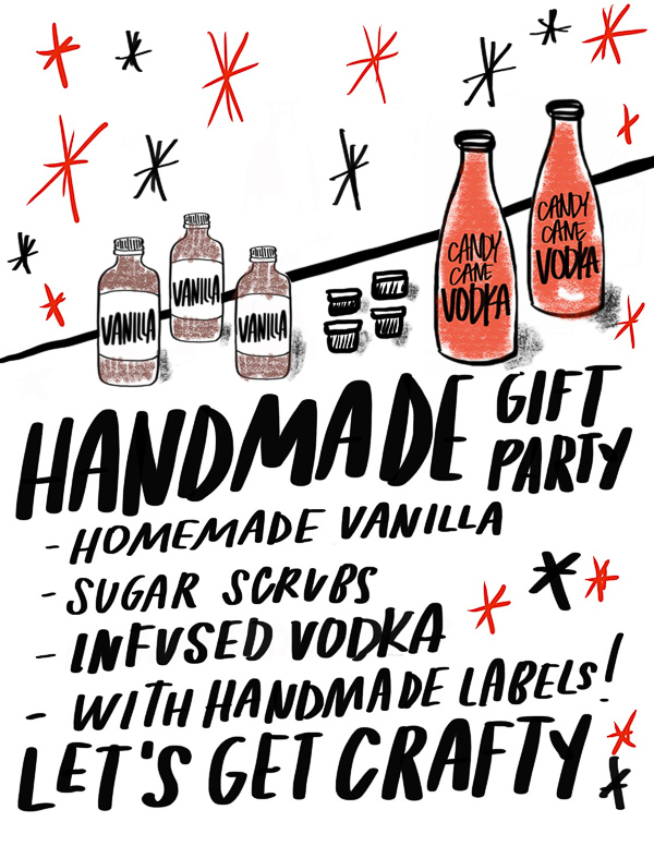 Host a Homemade Holiday Gift Party with the help of Nugget Markets! Find the recipes to sugar scrubs, infused vodka and vanilla extract on Shutterbean.com!