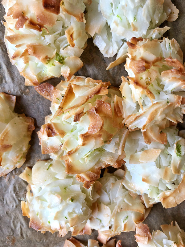 Coconut Lime Macaroons are light, chewy and crispy! Add them to your gluten free baking repertoire! Find the recipe on Shutterbean.com! 