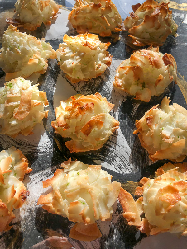 Coconut Lime Macaroons are light, chewy and crispy! Add them to your gluten free baking repertoire! Find the recipe on Shutterbean.com!