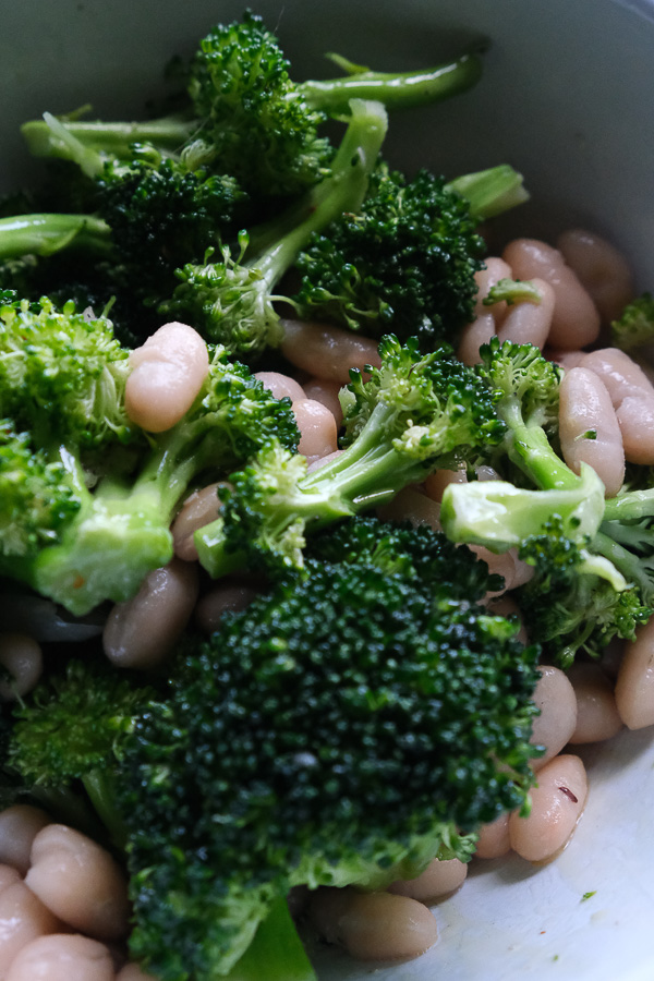 Need a quick/simple dinner? Make Roasted Broccoli with White Bean with Lemon. Put an egg on it! Recipe on Shutterbean.com!