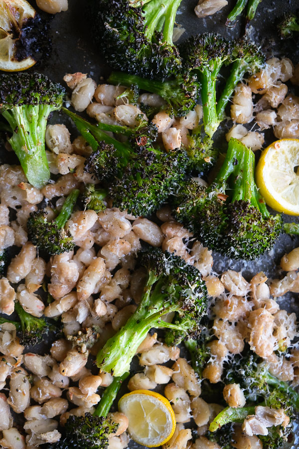 Need a quick/simple dinner? Make Roasted Broccoli with White Bean with Lemon. Put an egg on it! Recipe on Shutterbean.com!