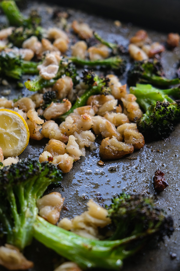 Need a quick/simple dinner? Make Roasted Broccoli with White Bean with Lemon. Put an egg on it! Recipe on Shutterbean.com!