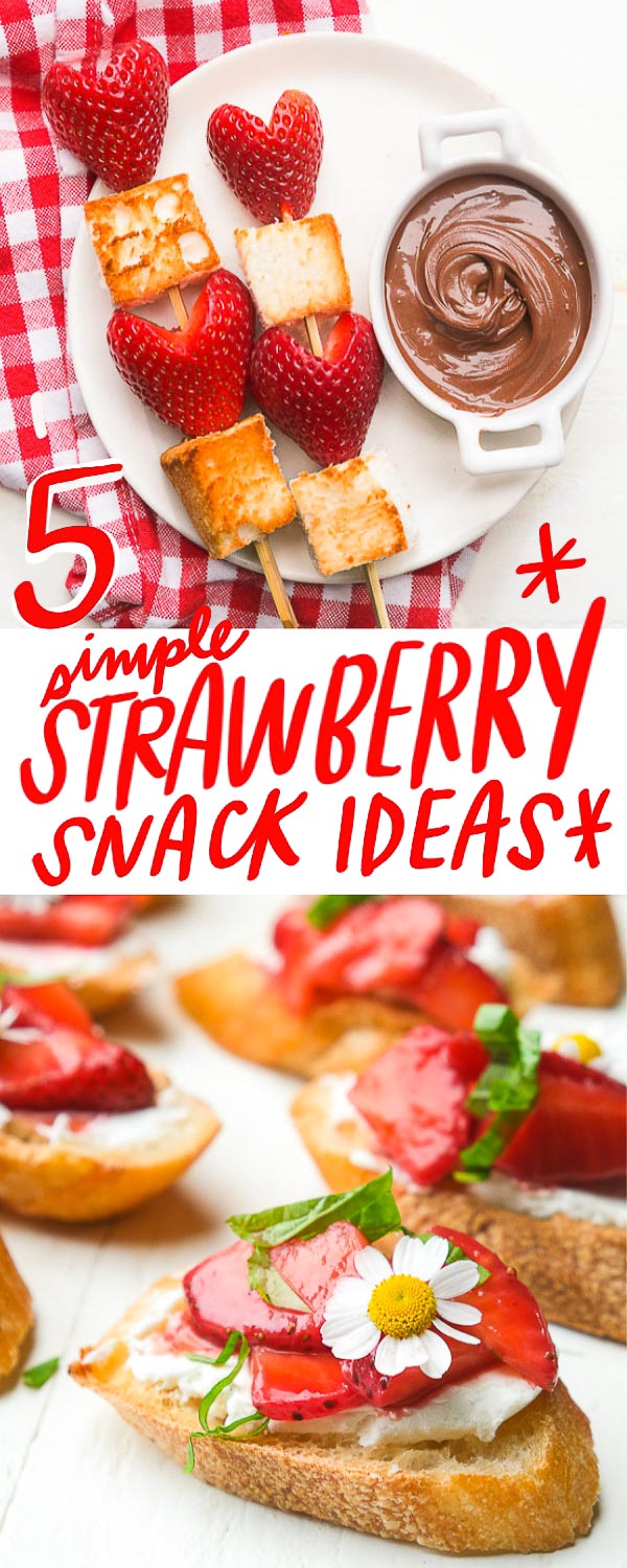 5 Simple Strawberry Snacks with California Strawberries. See more on Shutterbean.com!