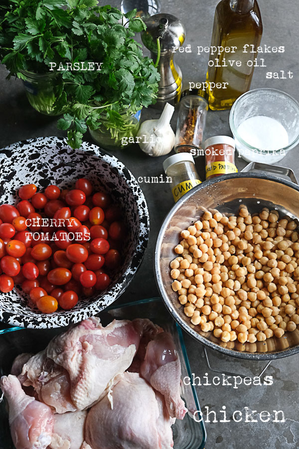Spicy Chicken with Chickpeas is an easy dinner to pull together on a weeknight. Find this healthy recipe on Shutterbean.com