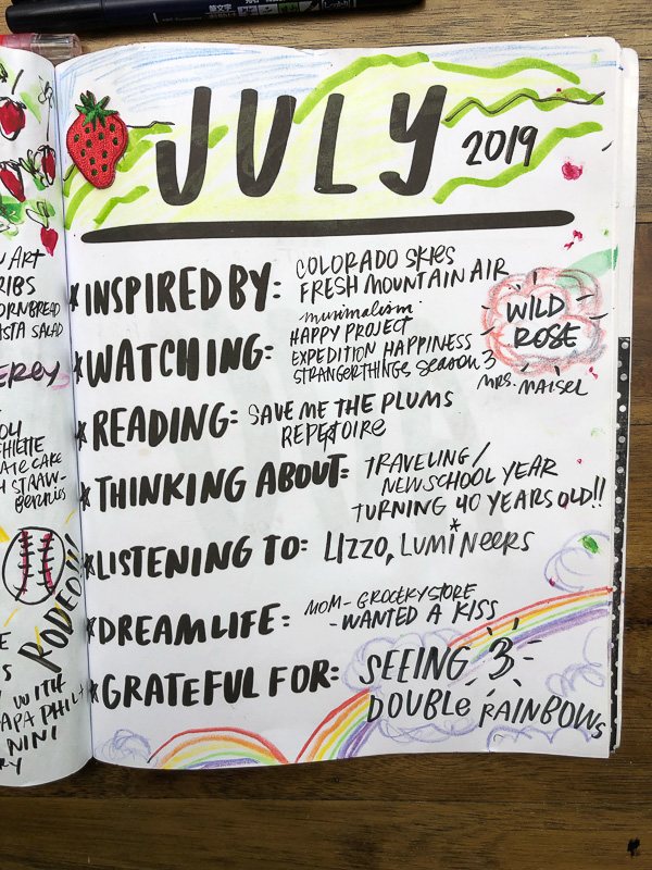 Currently July 2019 in the Currently Workbook by Tracy Benjamin of Shutterbean.com