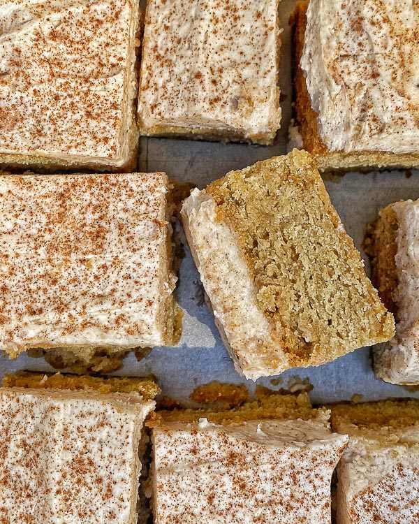 Your favorite cookie becomes a frosted bar! Check out this Frosted Snickerdoodle recipe from Midwest Made on Shutterbean.com