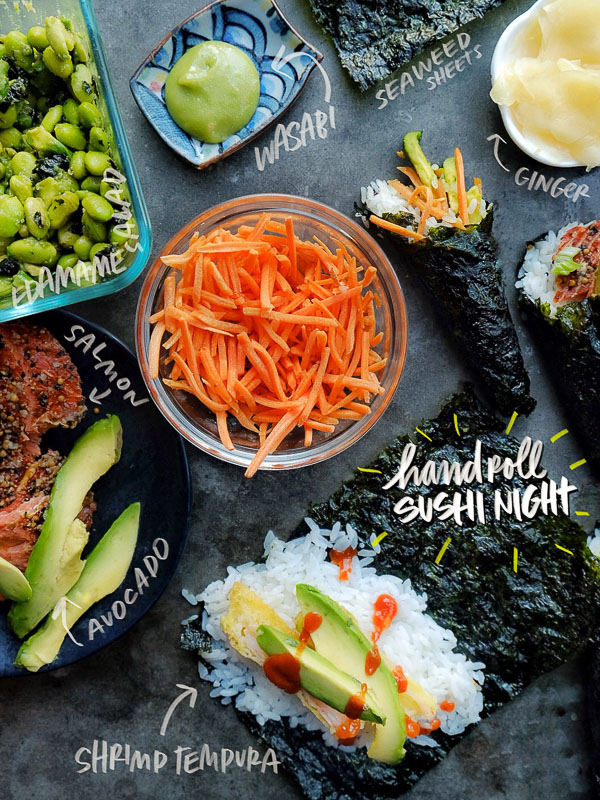 Here's a fresh dinner idea! Make your how Hand Roll Sushi night with Gimme Organic Seaweed Sheets. Tracy Benjamin shows you how it's done on Shutterbean.com!