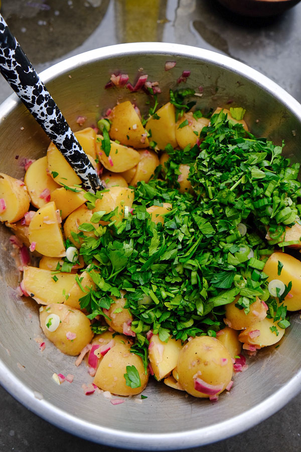 Herbed Potato Salad is one of Tracy Benjamin's Meal Prep Staples! Find the recipe on Shutterbean.com