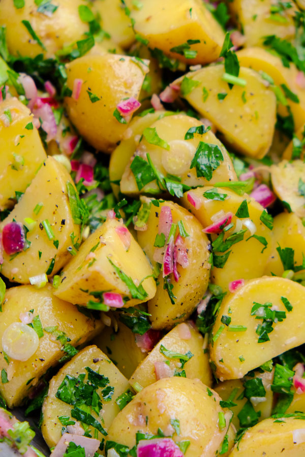 Herbed Potato Salad is one of Tracy Benjamin's Meal Prep Staples! Find the recipe on Shutterbean.com