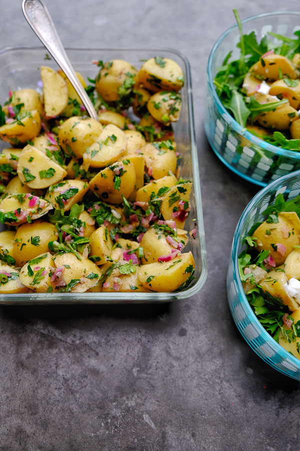 Herbed Potato Salad is one of Tracy Benjamin's Meal Prep Staples! Find the recipe on Shutterbean.com