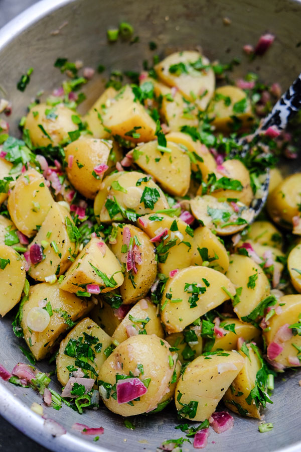 Herbed Potato Salad is one of Tracy Benjamin's Meal Prep Staples! Find the recipe on Shutterbean.com