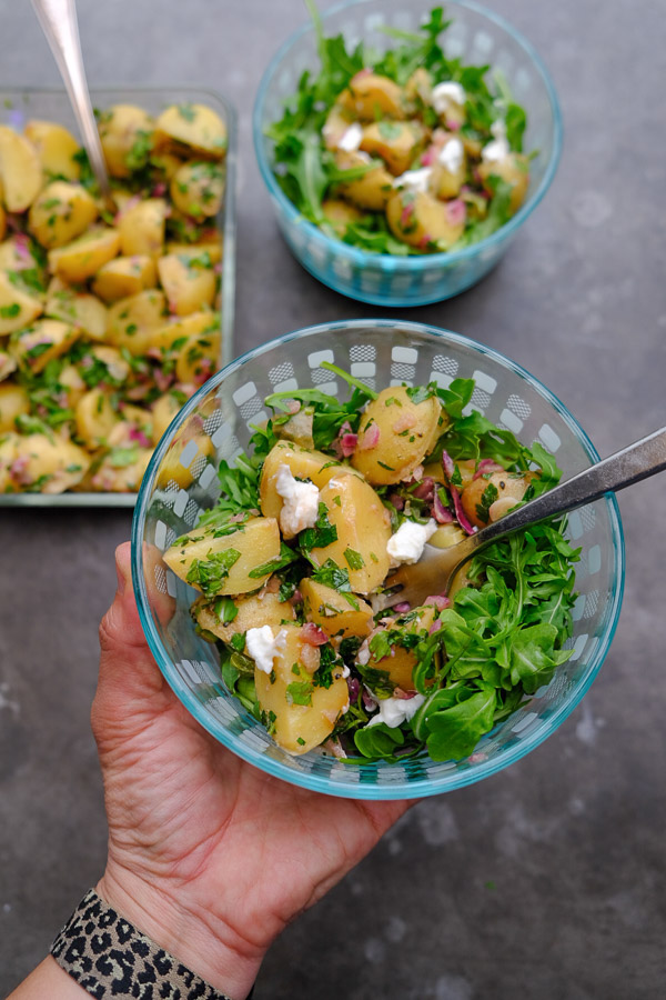 Herbed Potato Salad is one of Tracy Benjamin's Meal Prep Staples! Find the recipe on Shutterbean.com