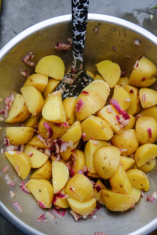 Herbed Potato Salad is one of Tracy Benjamin's Meal Prep Staples! Find the recipe on Shutterbean.com