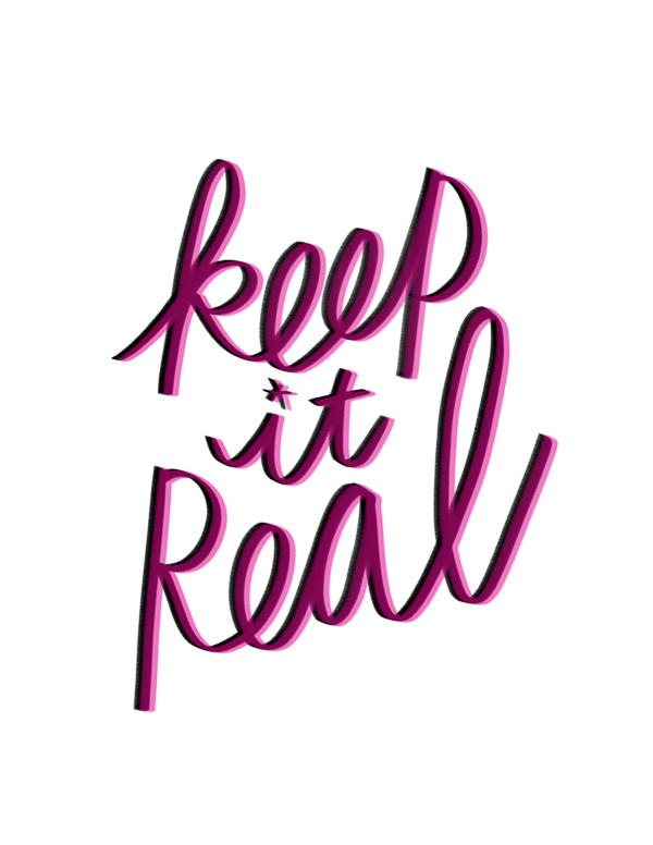 Keep It Real! I love lists artwork/lettering by Tracy Benjamin