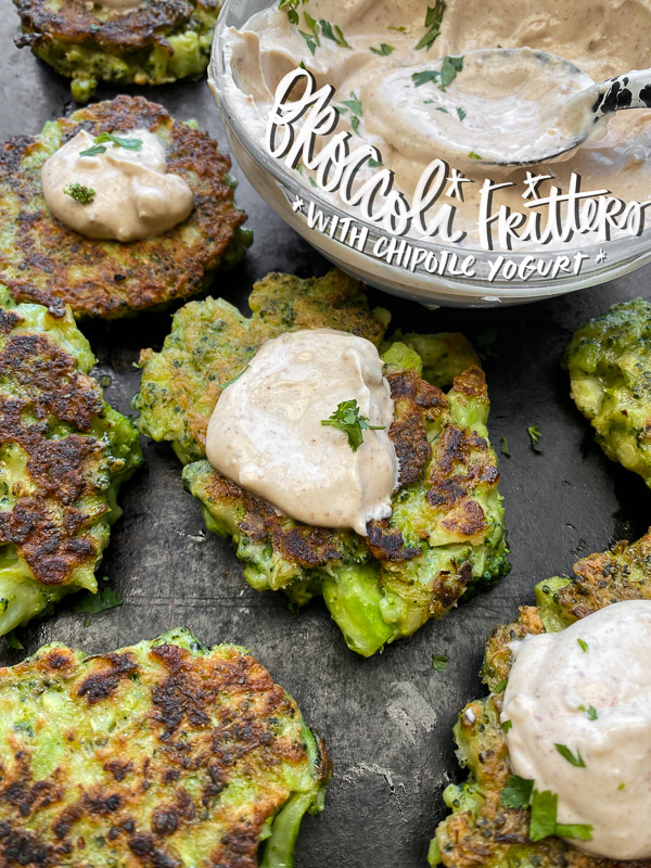 Broccoli Fritters with Chipotle Yogurt