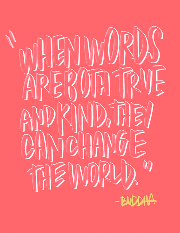 When Words are True and Kind // I love lists artwork by Tracy Benjamin of Shutterbean.com