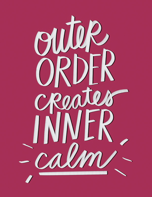 Outer Outer Creates Inner Calm // i love lists artwork by Tracy Benjamin