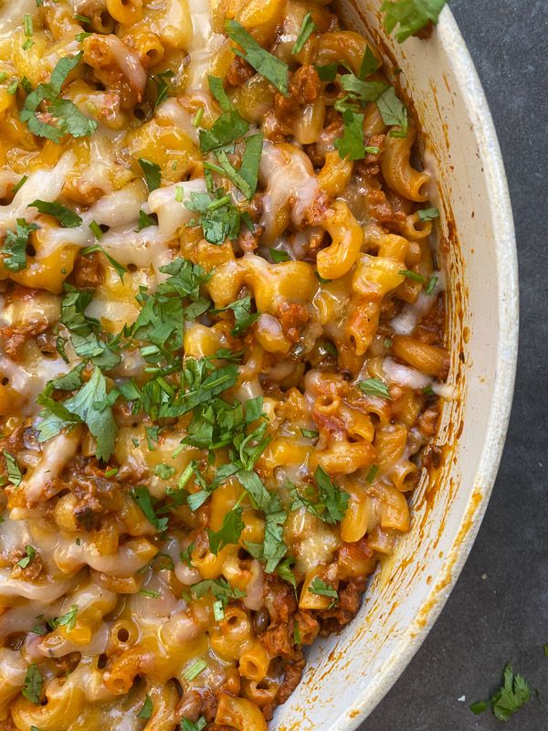 One Pan Vegetarian Taco Pasta