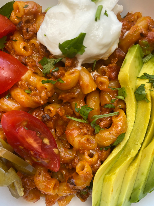 One Pan Vegetarian Taco Pasta