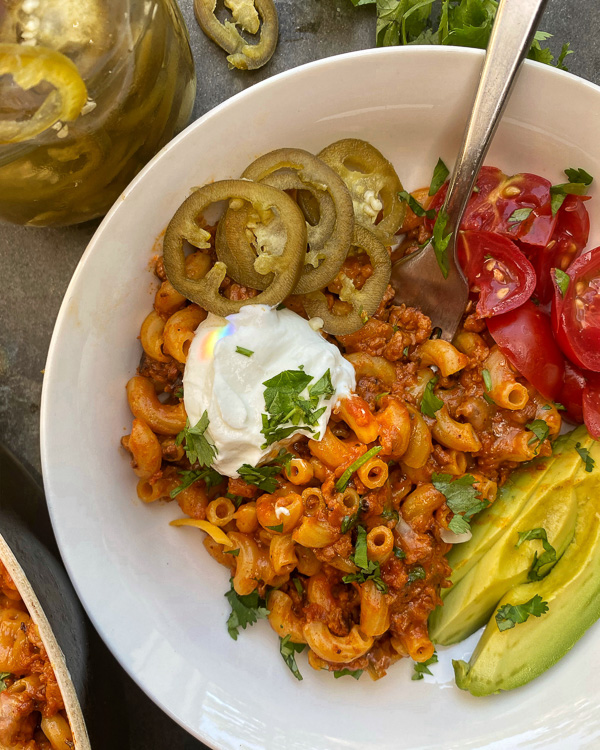 One-Pan Vegetarian Taco Pasta