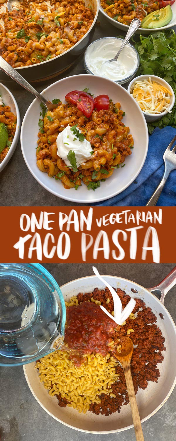 One Pan Vegetarian Taco Pasta