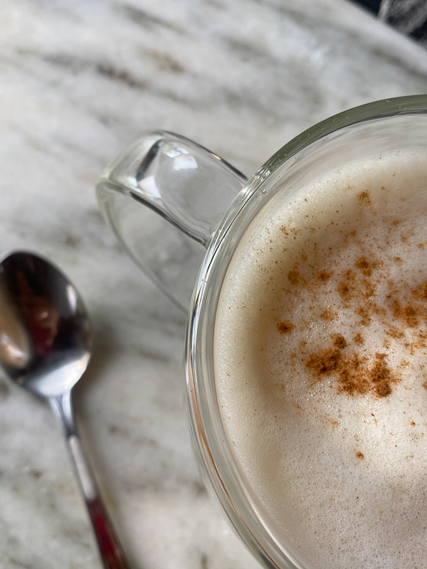 Vanilla Almond Milk Tea made with oatmilk & republic of tea's vanilla almond tea- Recipe on Shutterbean.com