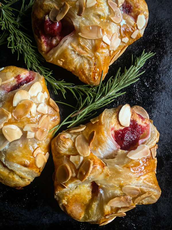 Cranberry Cheese Danish made with leftover cranberry sauce, cream cheese & puff pastry. Find this simple showstopper on Shutterbean.com