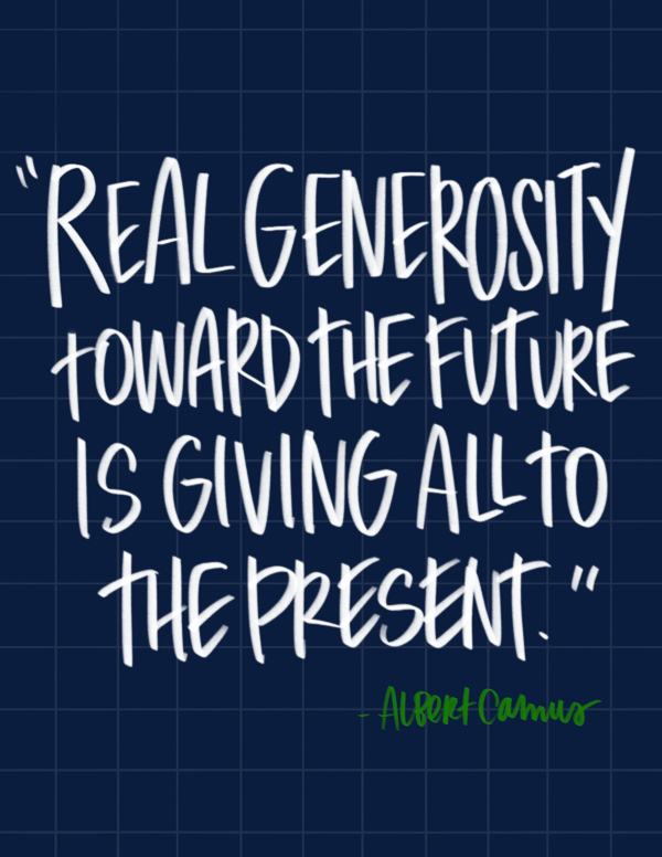Real Generosity- I love lists artwork by Tracy Benjamin