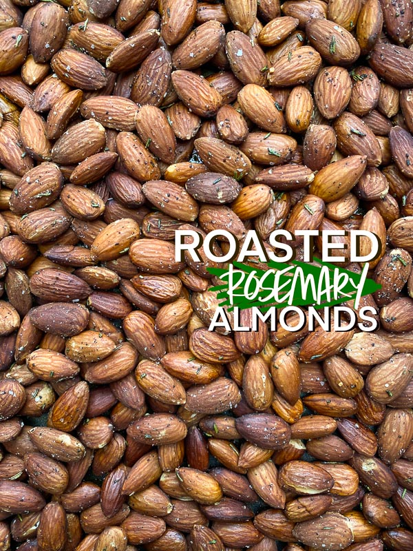 Roasted Rosemary Almonds make a great snack or addition to your cheese plate! Find the recipe on Shutterbean.com