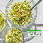 Fennel Celery Salad is a great salad for your meal prep. This crunchy salad holds up for days. Find the recipe on Shutterbean.com