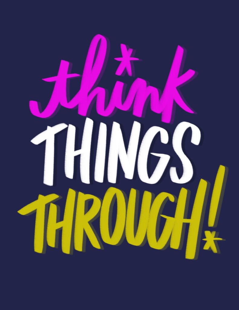 Think Things Through // shutterbean I LOVE LISTS artwork by Tracy Benjamin