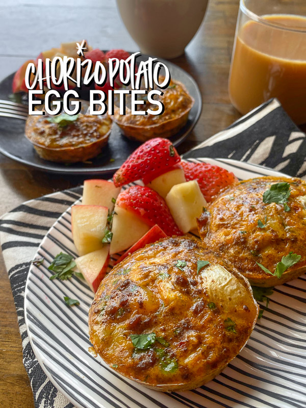 Chorizo Potato Egg Bites are a great way to get protein in during the week. Add them to your meal prep! #shutterbeanmealprep