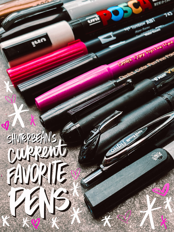 Shutterbean's Current Favorite Pens- A selection of writing and drawing pens by @Shutterbean @thehandwritingclub