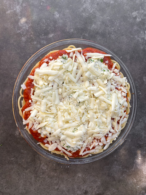 Spaghetti Pie is a great way to shake up your weeknight pasta game! Find the recipe on Shutterbean.com