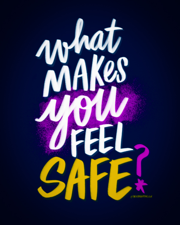 What Makes You Feel Safe? @thehandwritingclub I love lists artwork by Tracy Benjamin