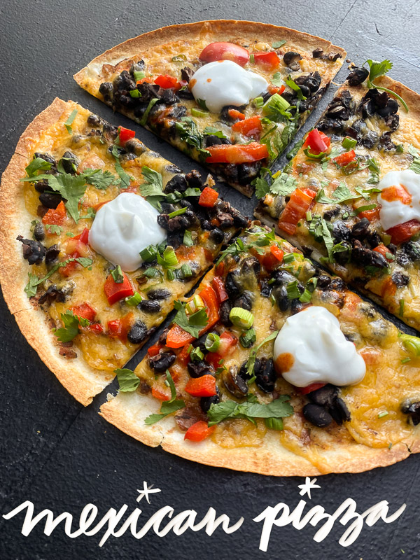 Mexican Pizza is a fun way to shake up dinner. It's like an open-faced quesadilla. Find instructions on Shutterbean.com