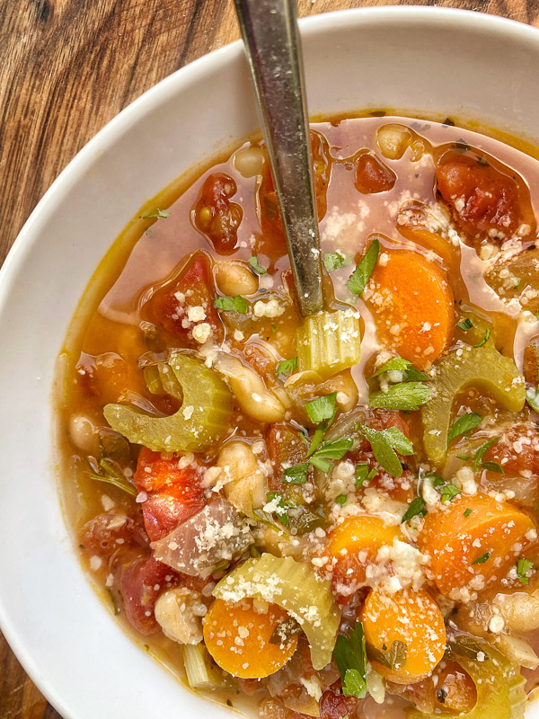 Minestrone Soup will give you a big dose of vegetables! Pair it with some crusty bread and you're all set! Find the recipe by Tracy Benjamin on Shutterbean.com