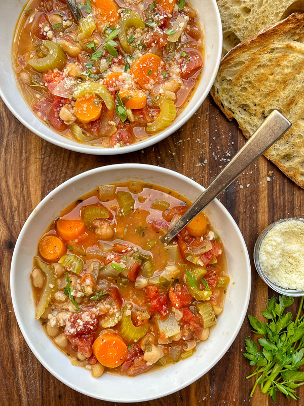 Minestrone Soup will give you a big dose of vegetables! Pair it with some crusty bread and you're all set! Find the recipe by Tracy Benjamin on Shutterbean.com