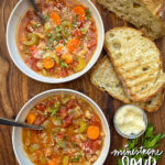 Minestrone Soup will give you a big dose of vegetables! Pair it with some crusty bread and you're all set! Find the recipe by Tracy Benjamin on Shutterbean.com
