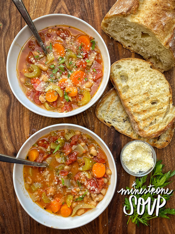 Minestrone Soup will give you a big dose of vegetables! Pair it with some crusty bread and you're all set! Find the recipe by Tracy Benjamin on Shutterbean.com