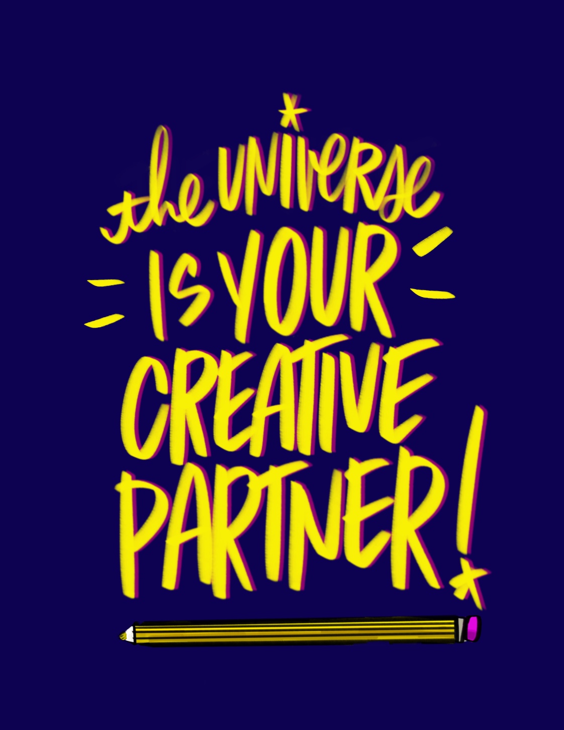 The universe is your creative partner!! I love lists artwork by Tracy Benjamin