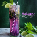 Blueberry Mojito is a refreshing cocktail! Muddled mint and blueberries add color to your life! Find the recipe on Shutterbean.com