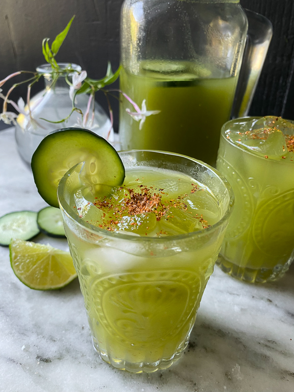 Spicy Cucumber Limeade is a refreshing way to enjoy cucumbers and limes! Find this mocktail recipe on Shutterbean.com