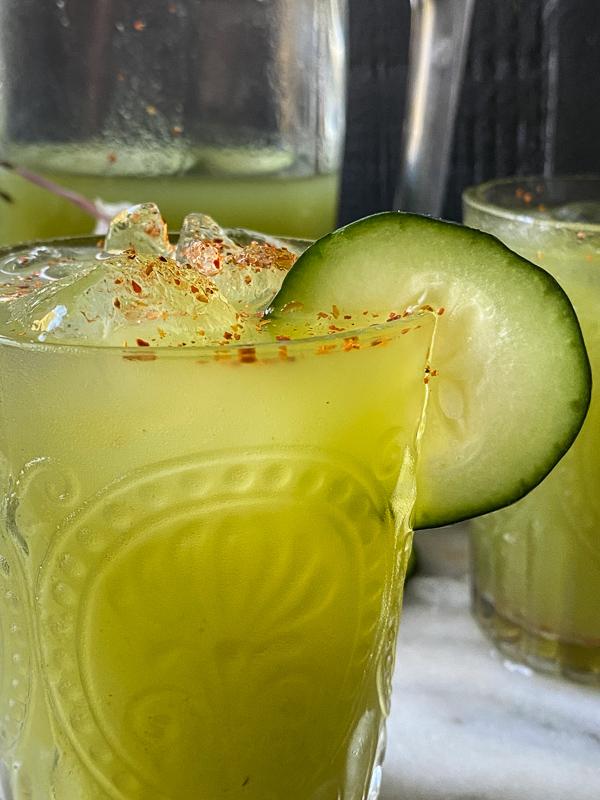 Spicy Cucumber Limeade is a refreshing way to enjoy cucumbers and limes! Find this mocktail recipe on Shutterbean.com