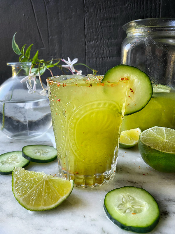 Spicy Cucumber Limeade is a refreshing way to enjoy cucumbers and limes! Find this mocktail recipe on Shutterbean.com