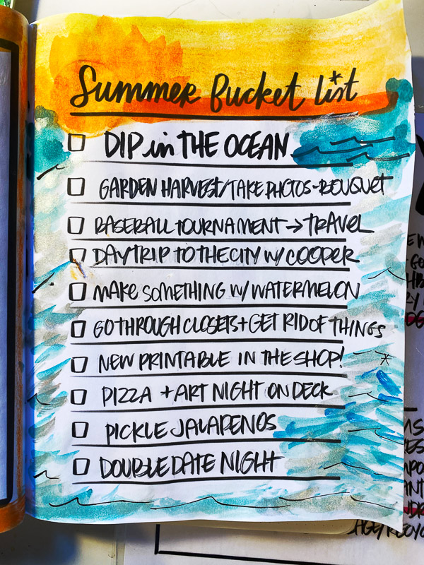 Summer Bucket List 2022- from shutterbean.com with printable!