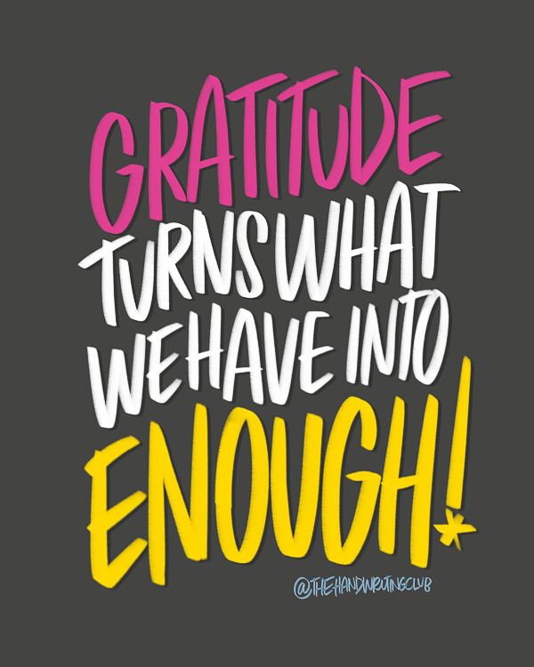 Gratitude Turns what we have into ENOUGH! // I love lists - Shutterbean